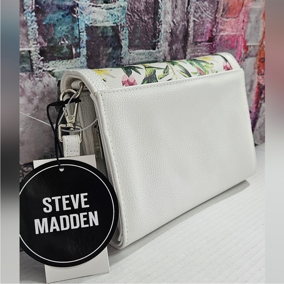 Steve Madden White Floral Crossbody with Multicolor Bloom Print NWT - Picture 4 of 10